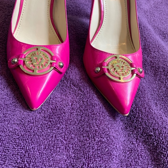 Anne Klein Pink Leather Embellished Pumps sz 8.5M - Picture 2 of 7